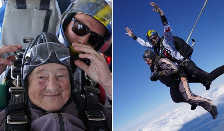 103-летняя шведка стала мировой рекордсменкой, прыгнув с парашютом