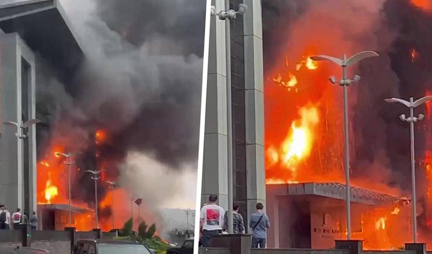 В Москве горит бизнес-центр «Гранд Сетунь плаза»